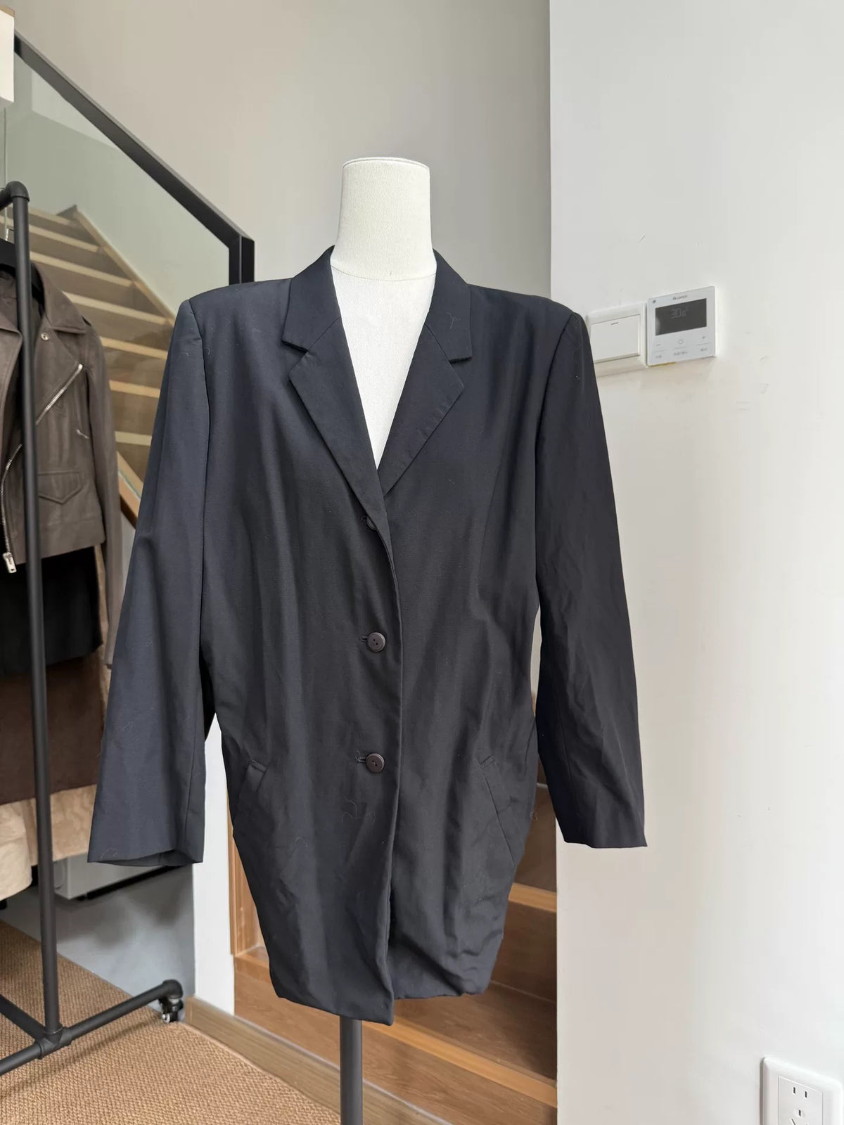 Issey Miyake Padded Shoulder Suit Jacket