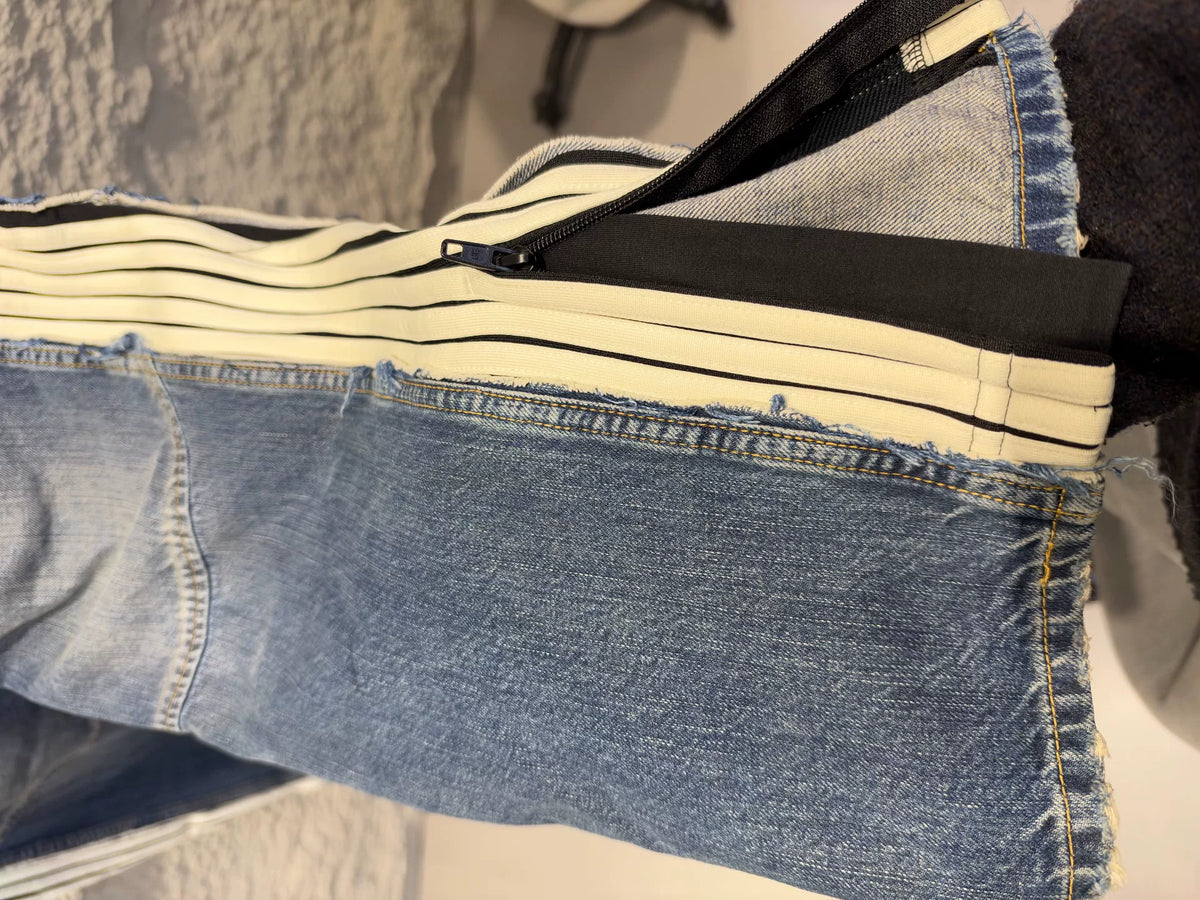 Balenciaga CUT-UP Side Stripe Denim Jeans