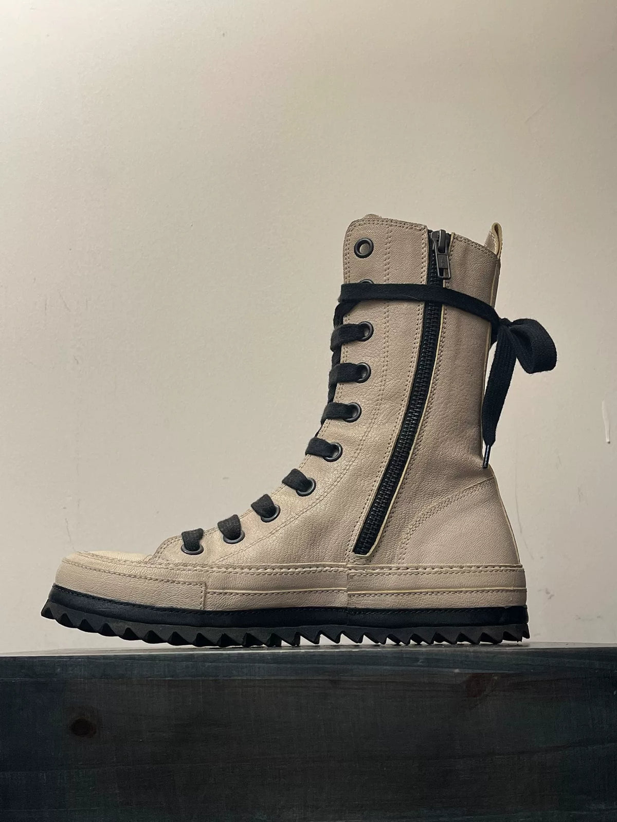 Ann Demeulemeester Sawtooth Sole Leather Panel Shoes