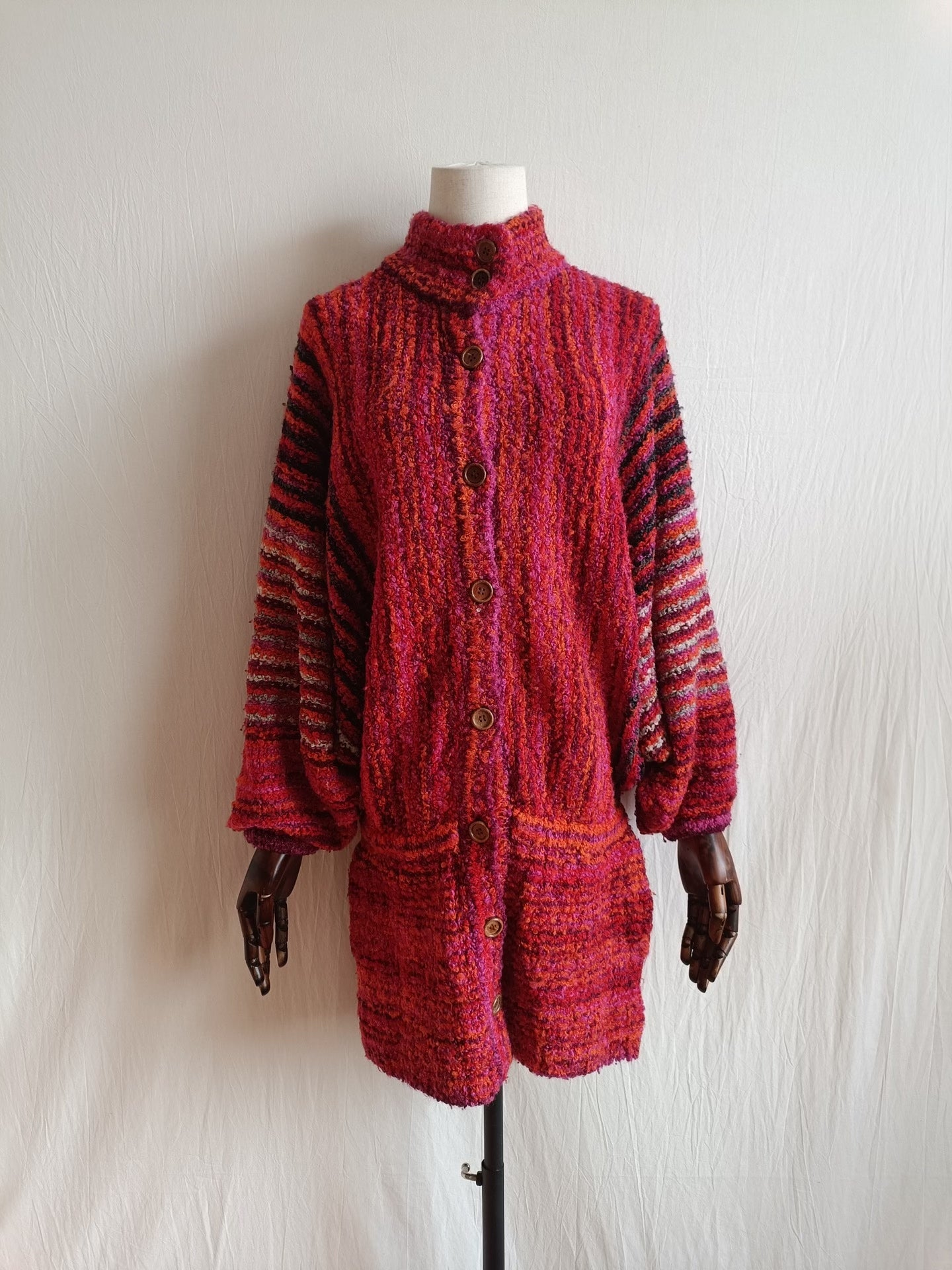 Issey Miyake 1970s Striped Knit Wool Wool Top