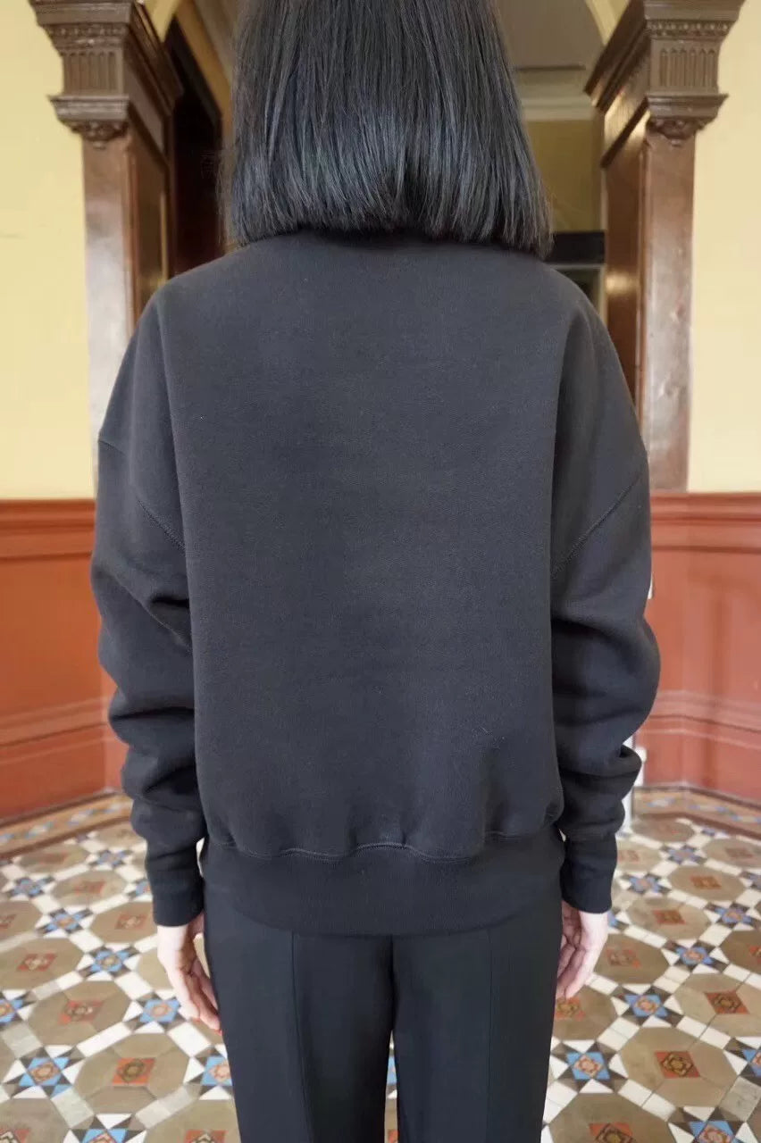Alexander McQueen Black Gold Rooster Fringe Embroidered Oversized Cotton Sweater