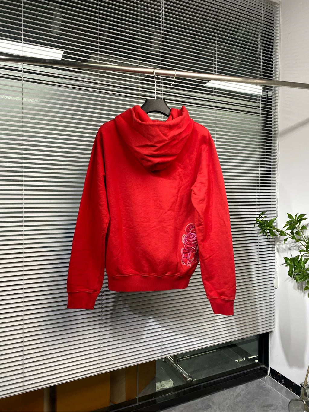 Dior Kenny Scharf Hooded Embroidered Red Hoodie