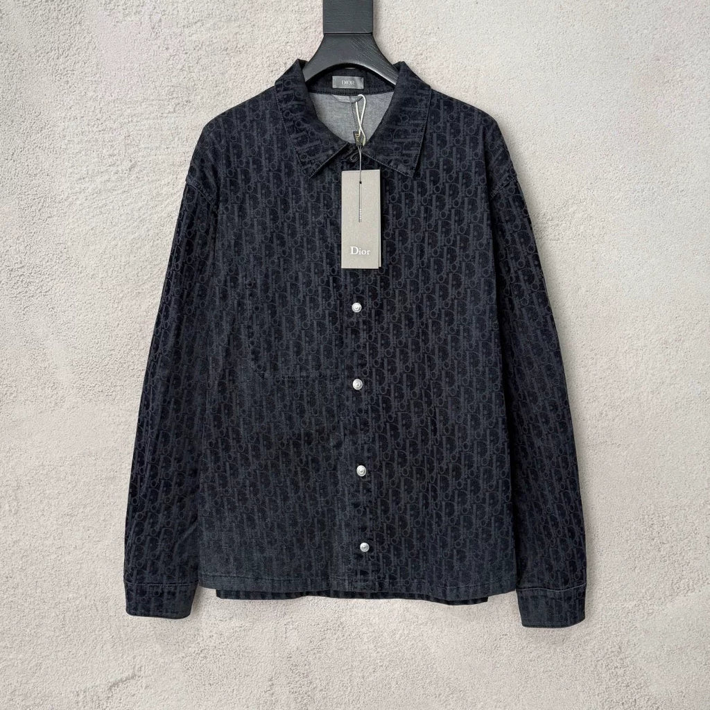 Dior Vintage All-Over Logo Flocked Denim Jacket
