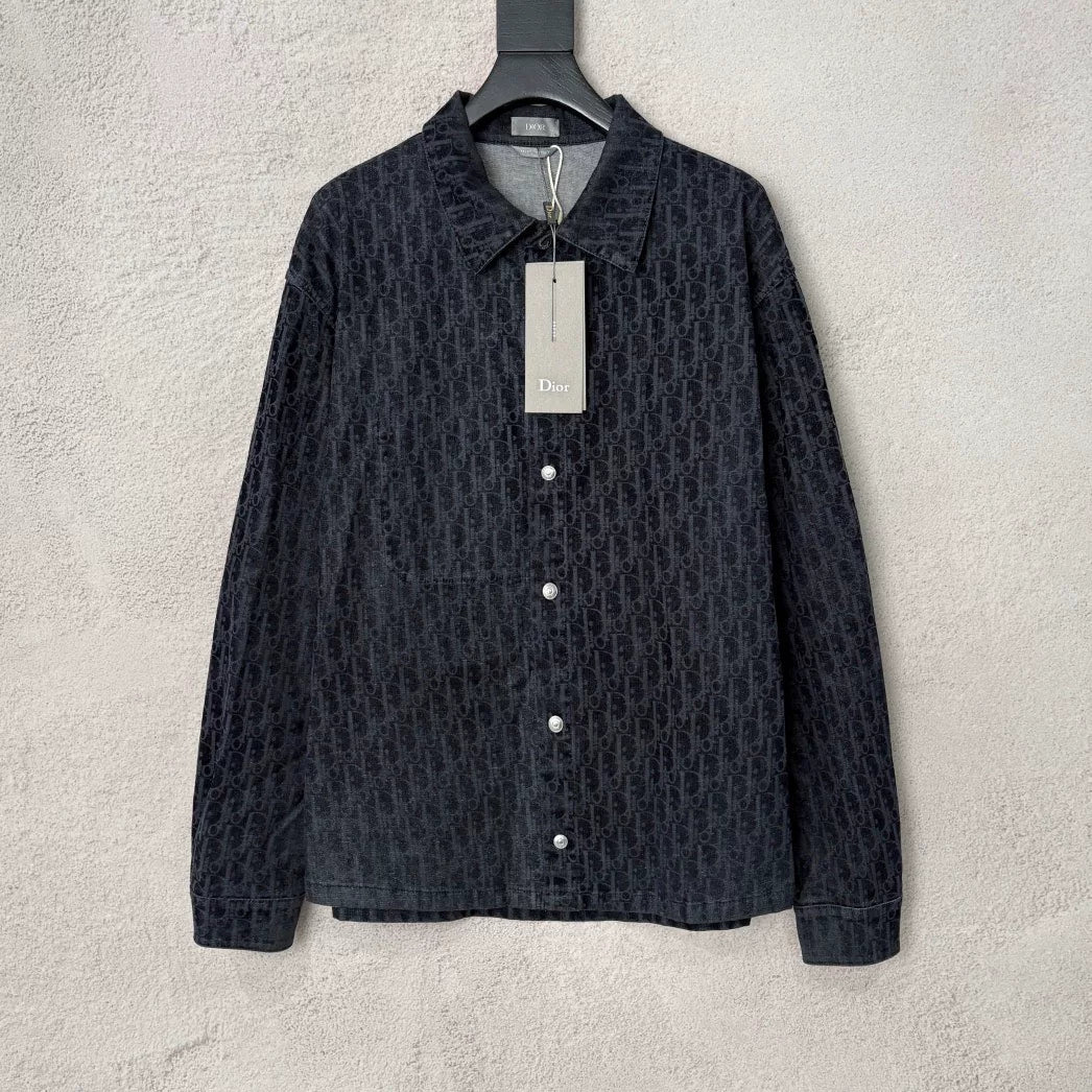 Dior Vintage All-Over Logo Flocked Denim Jacket