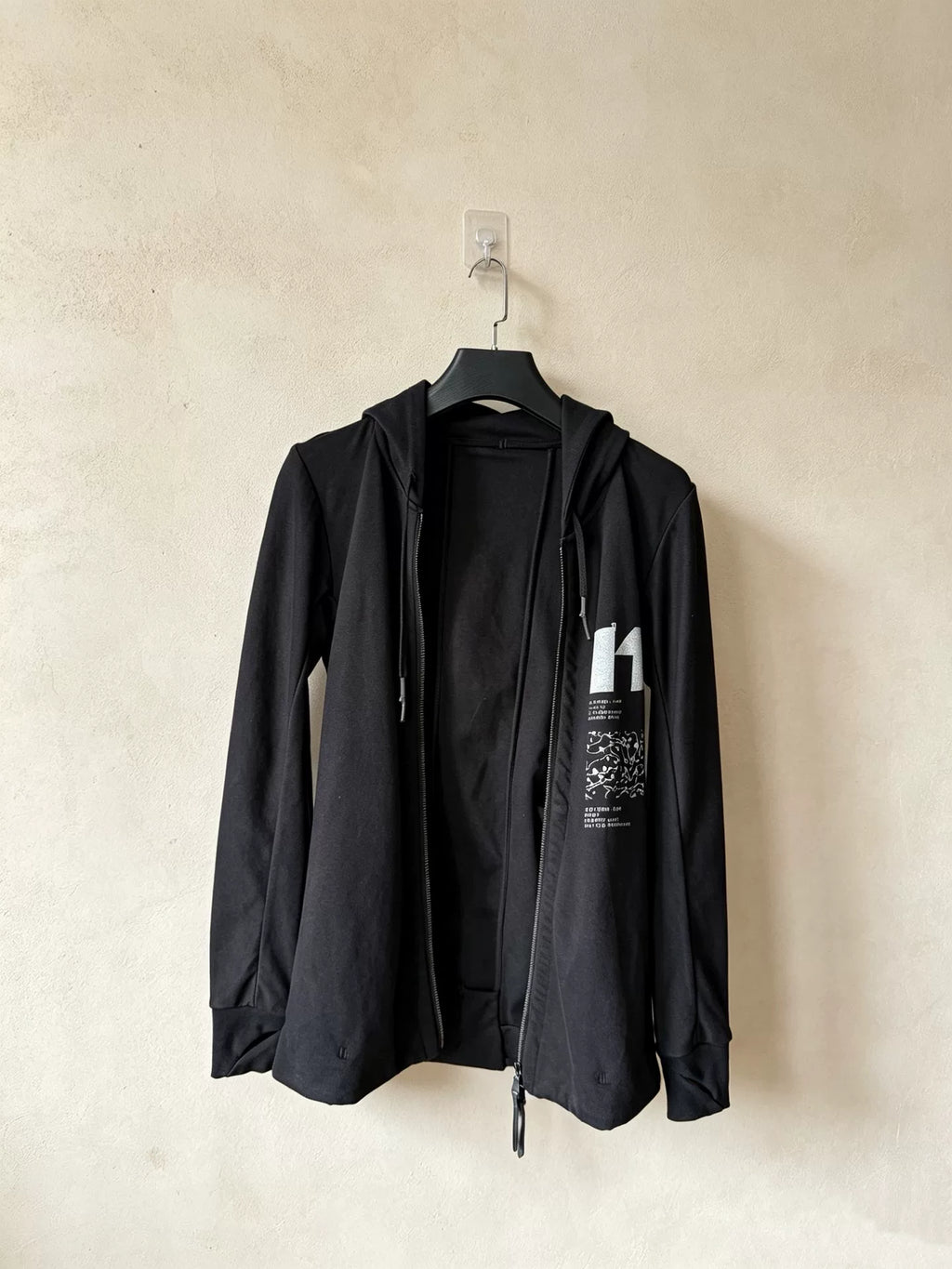 Boris Bidjan Saberi Z2F Dark Vanguard Print Hooded Zip-Up Sweatshirt Jacket