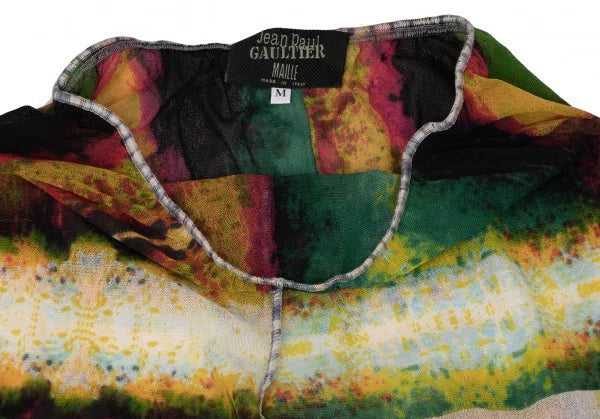 Jean Paul Gaultier Vintage Green Portrait Mesh Trousers