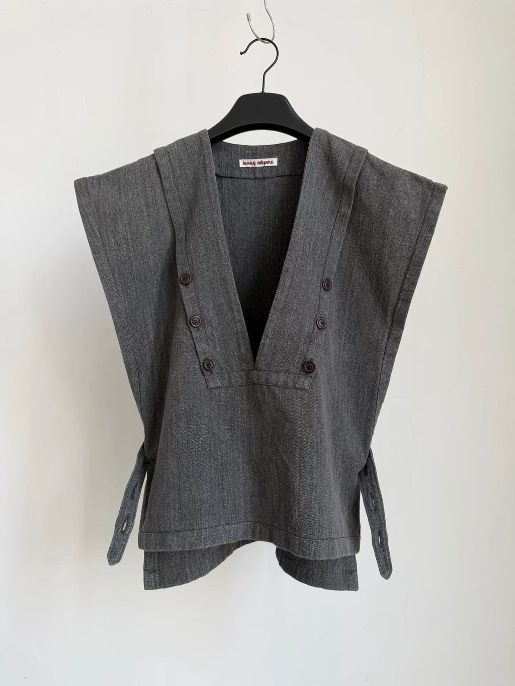 Issey Miyake 1970s Grey Deconstructed Pleated Vest
