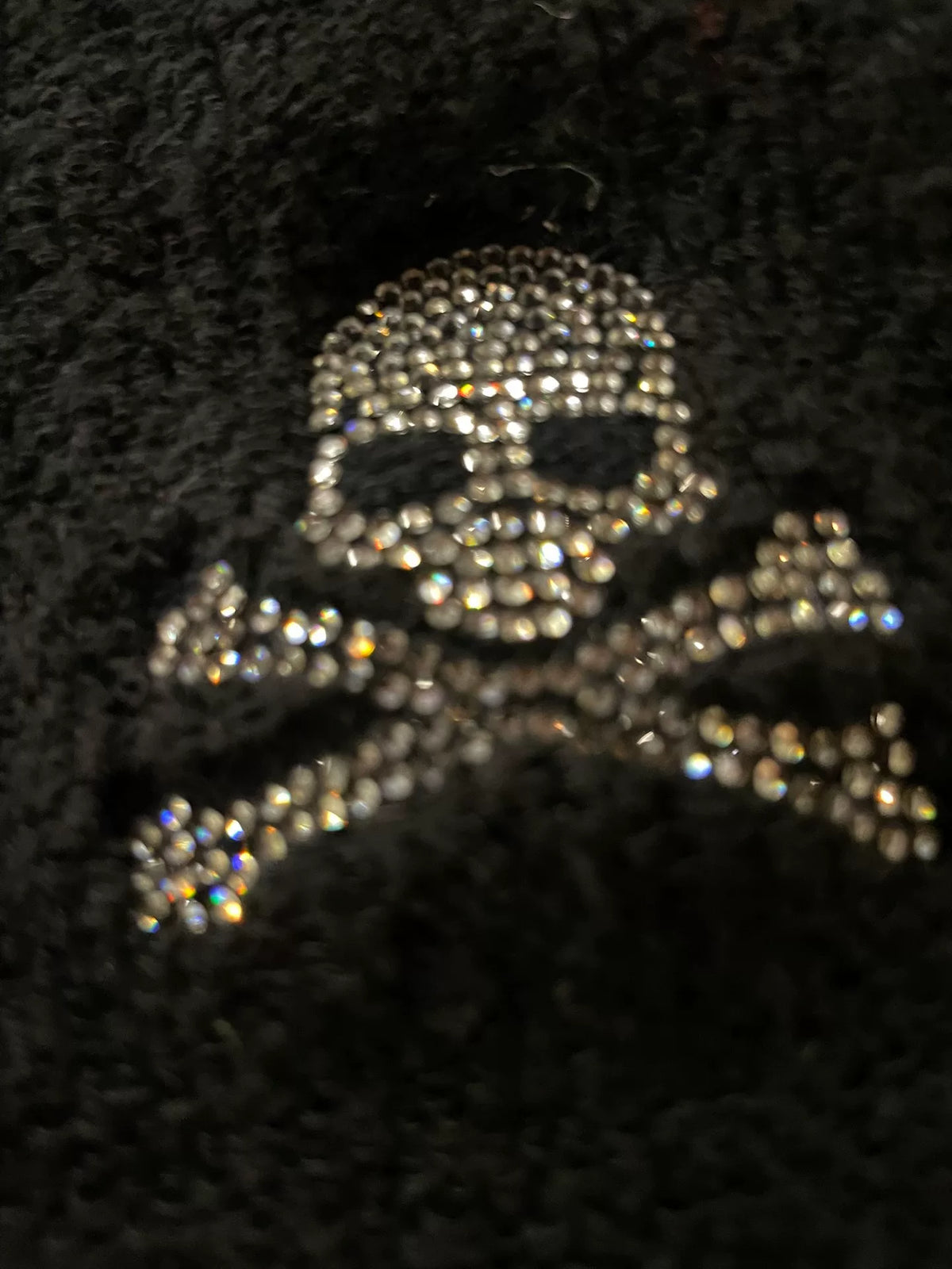 mastermind Japan Sample Black Rhinestone Skull Scarf