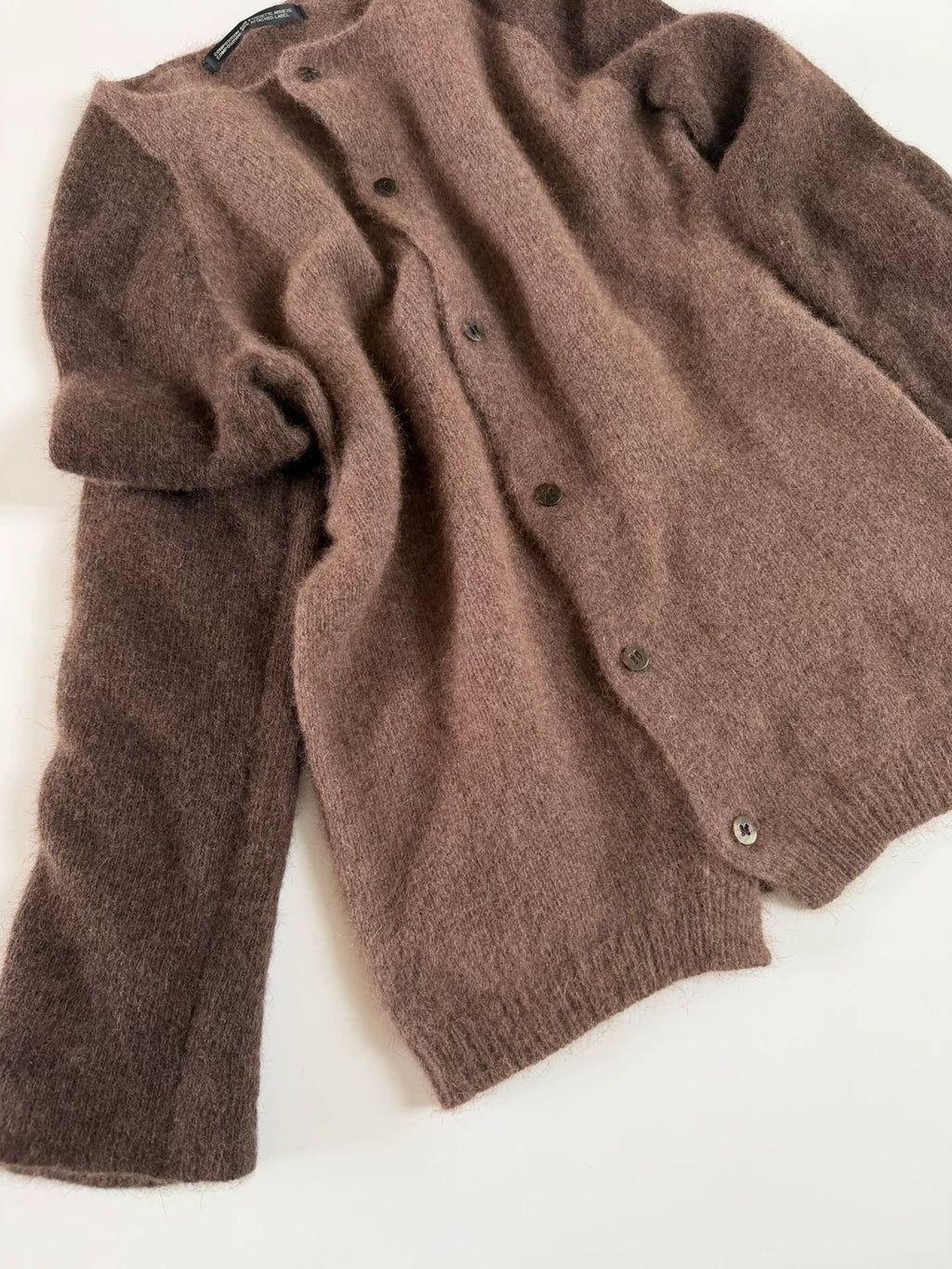 Yohji Yamamoto Color-Block Raglan Angora Knit Sweater