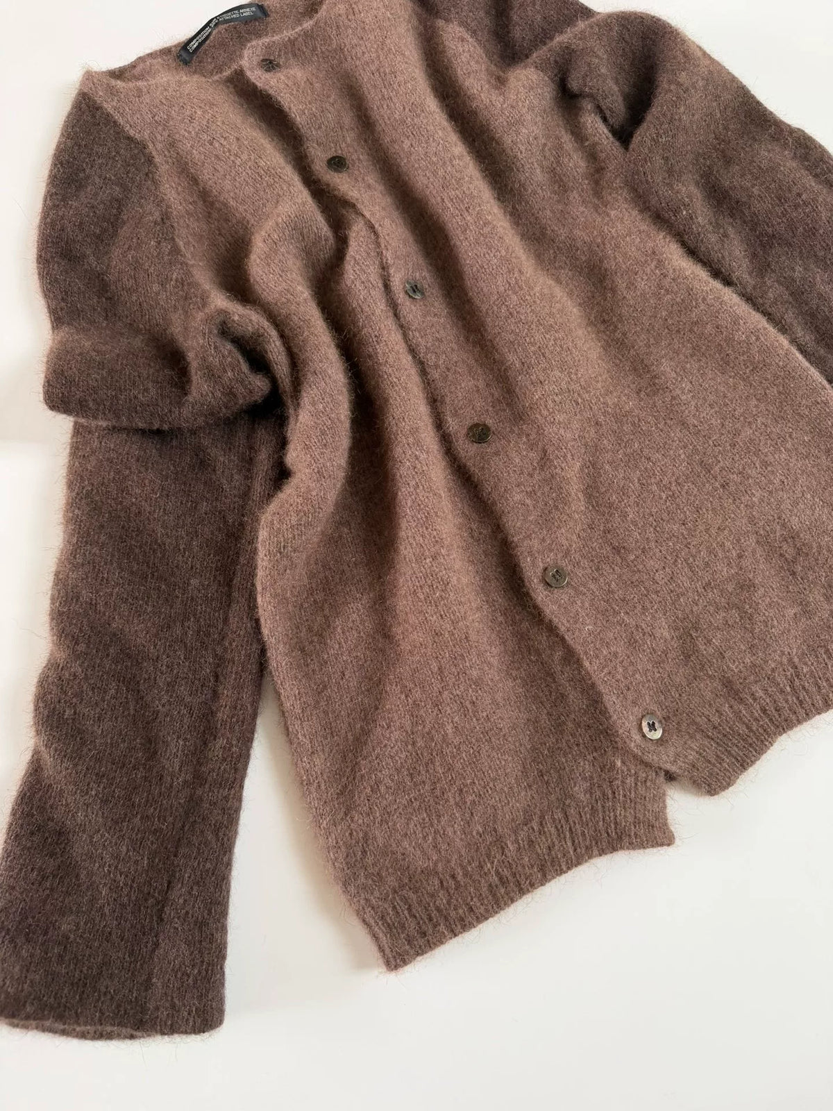Yohji Yamamoto Color-Block Raglan Angora Knit Sweater