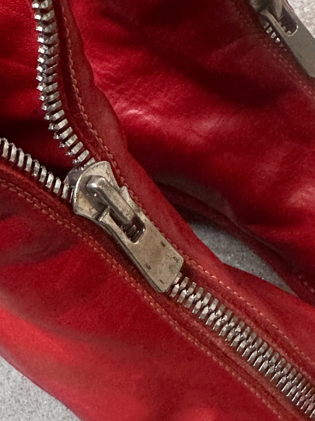 Guidi Zip Red Distressed Boots