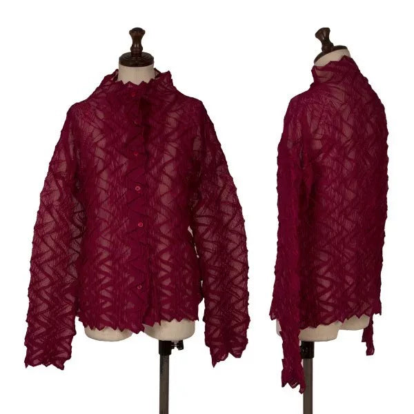 Issey Miyake Vintage Red Main Line Pleated Top