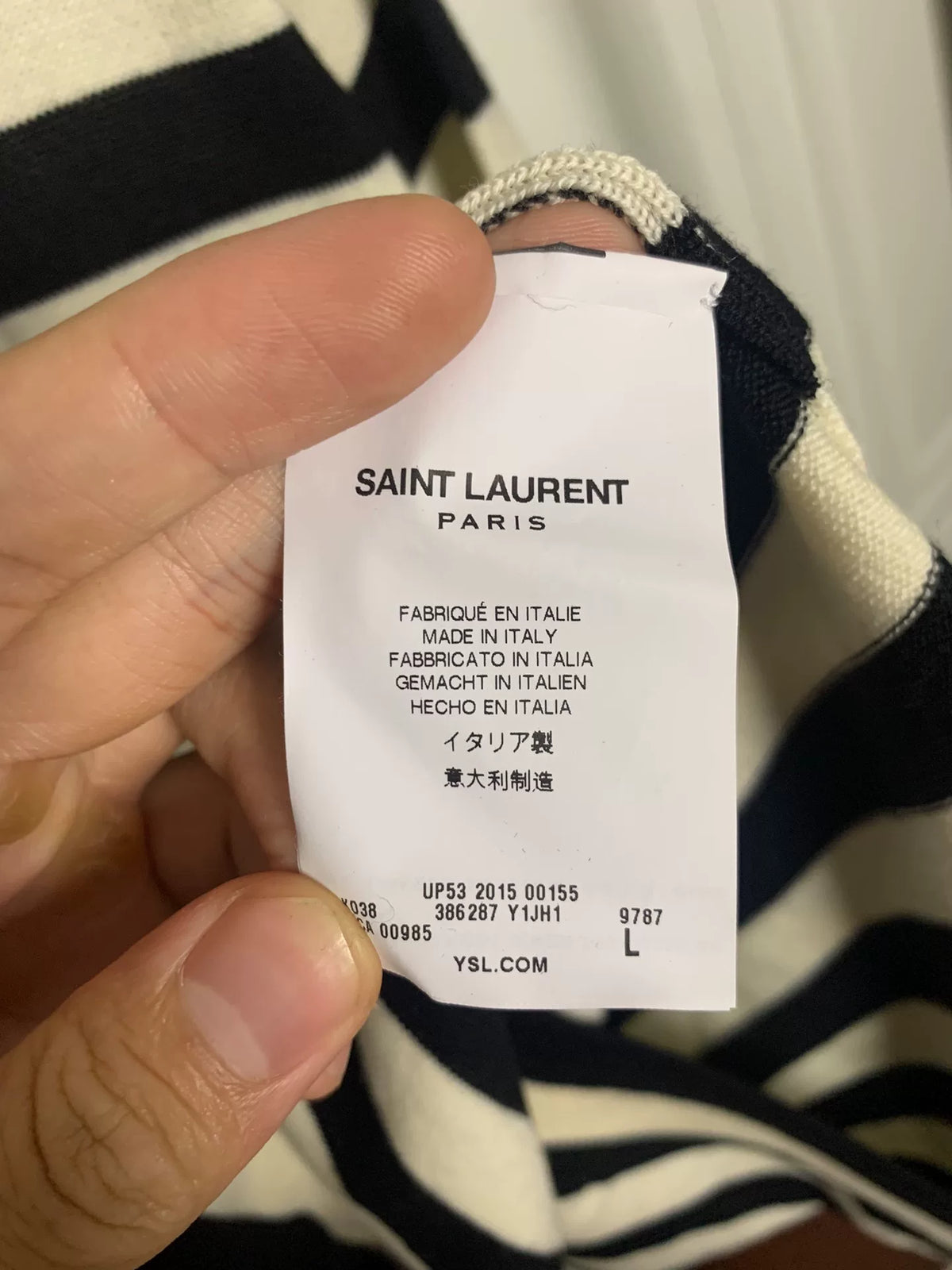 Saint Laurent 15FW Black White Turtleneck Sweater