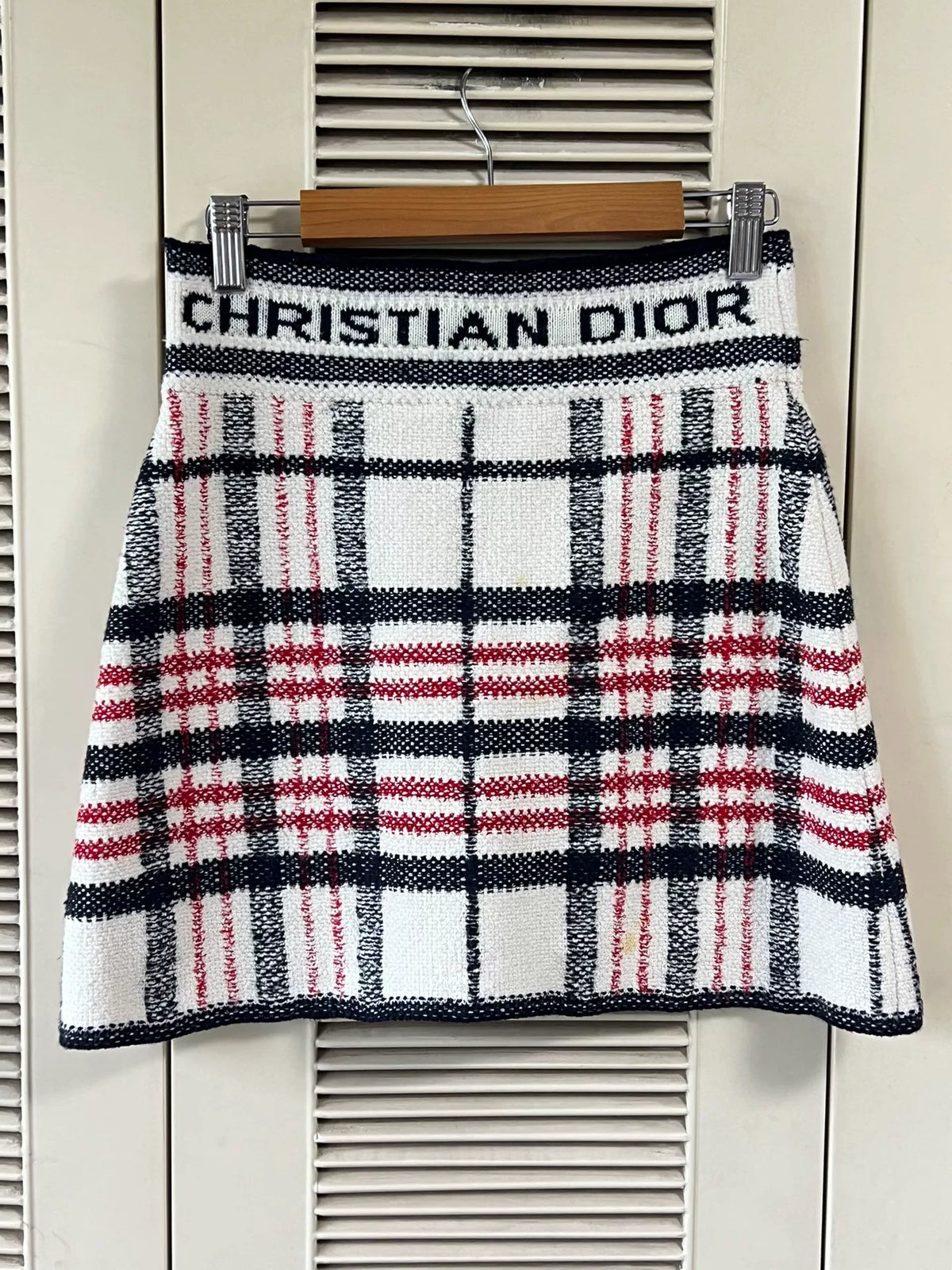 Dior Check Pattern Skirt