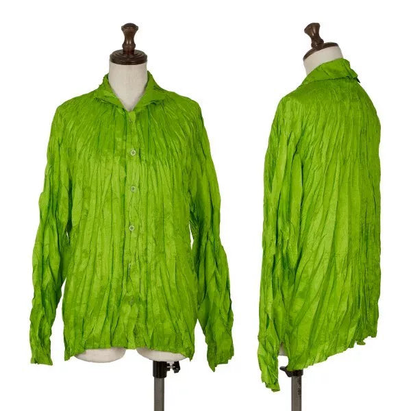 Issey Miyake Vintage Green Twisted Pleated Top