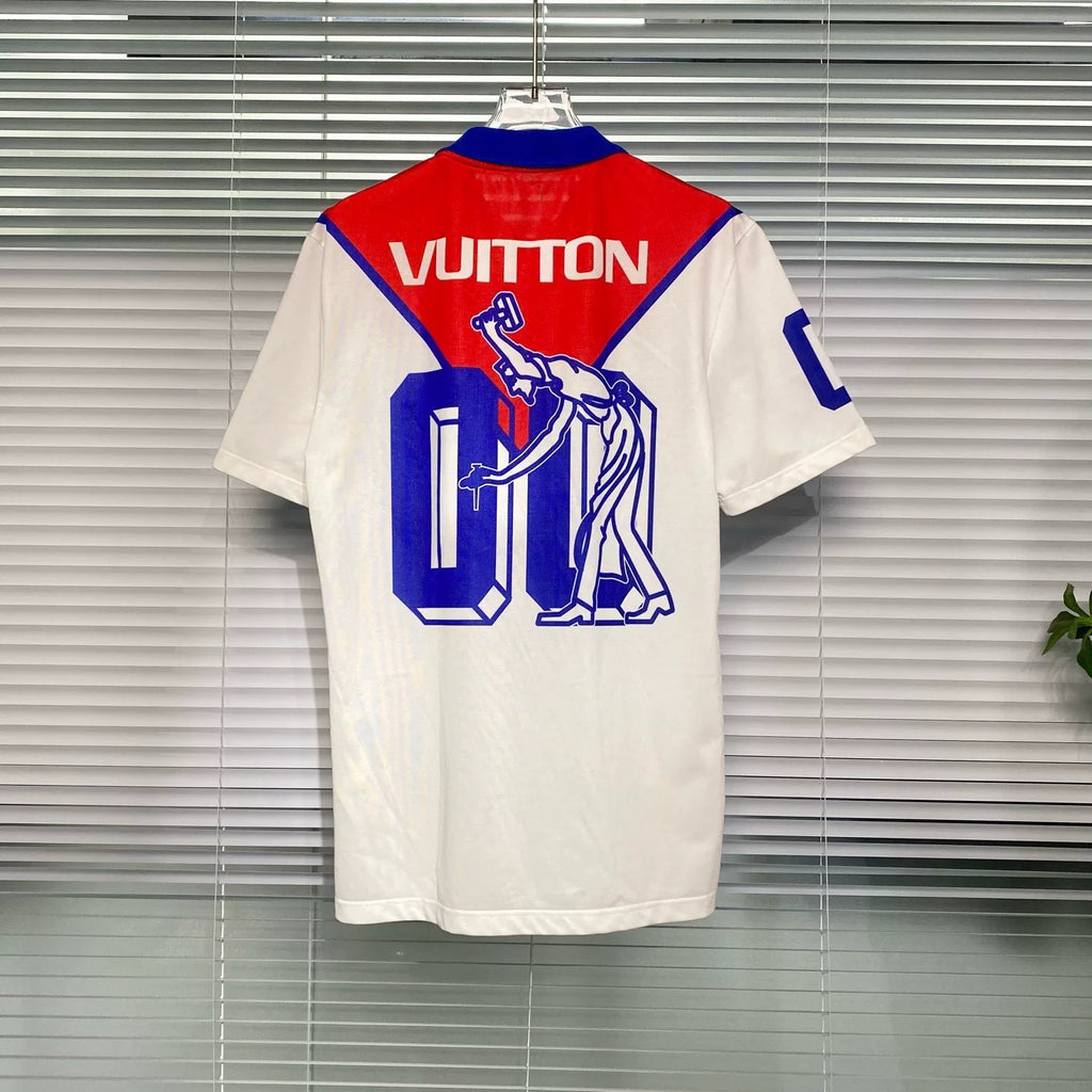 Louis Vuitton Short Sleeve Polo Color-Blocked Embroidered Logo Print Shirt