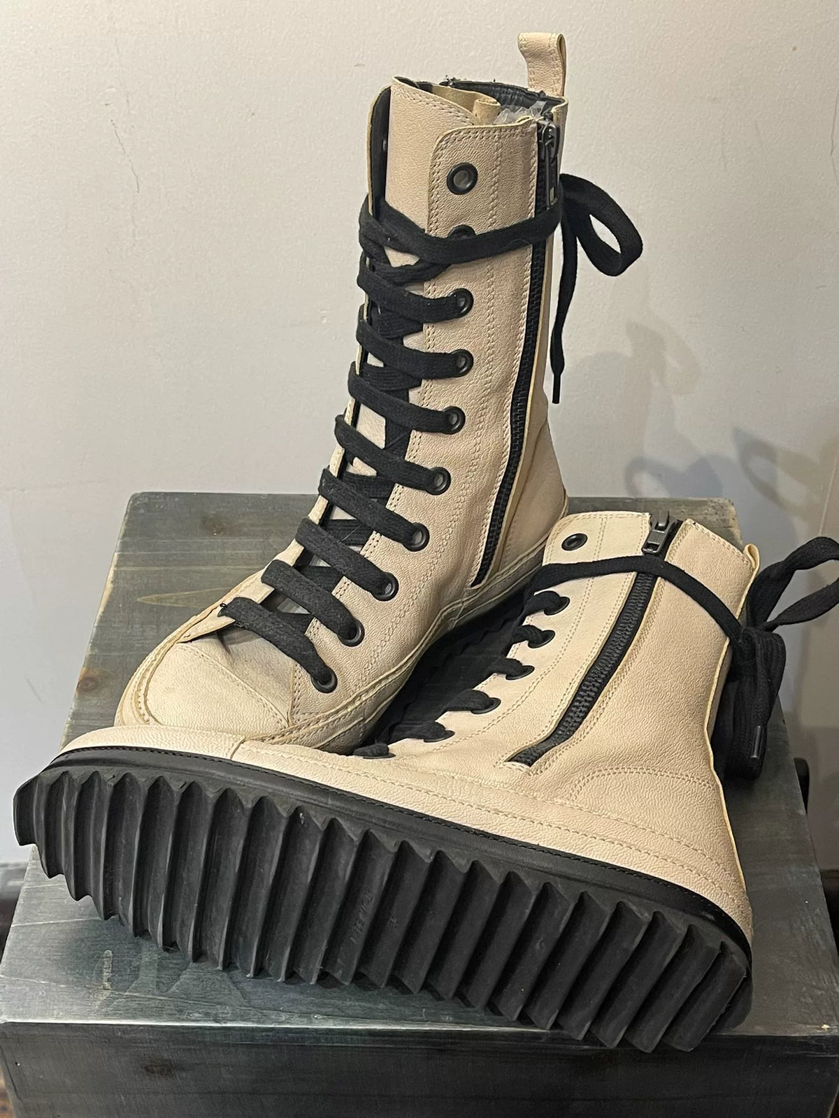 Ann Demeulemeester Sawtooth Sole Leather Panel Shoes
