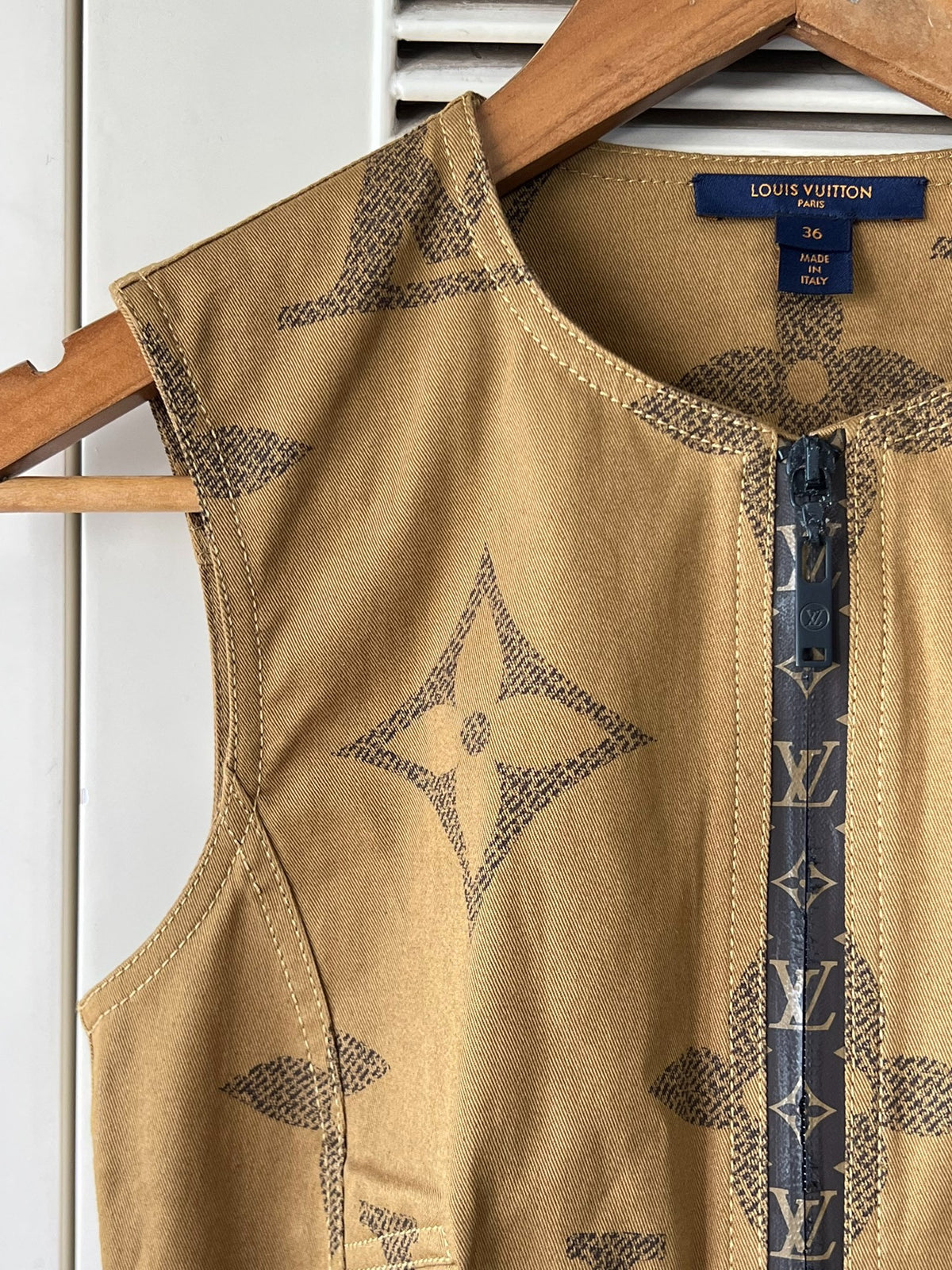 Louis Vuitton brown monogram sleeveless dress