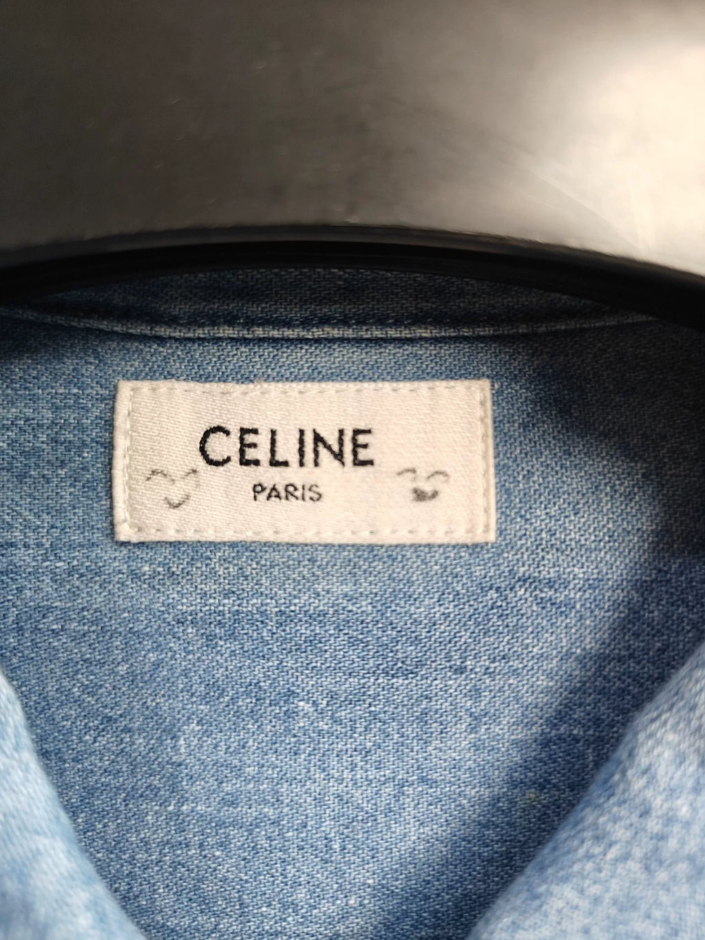 Celine Carriage Embroidery Denim Shirt