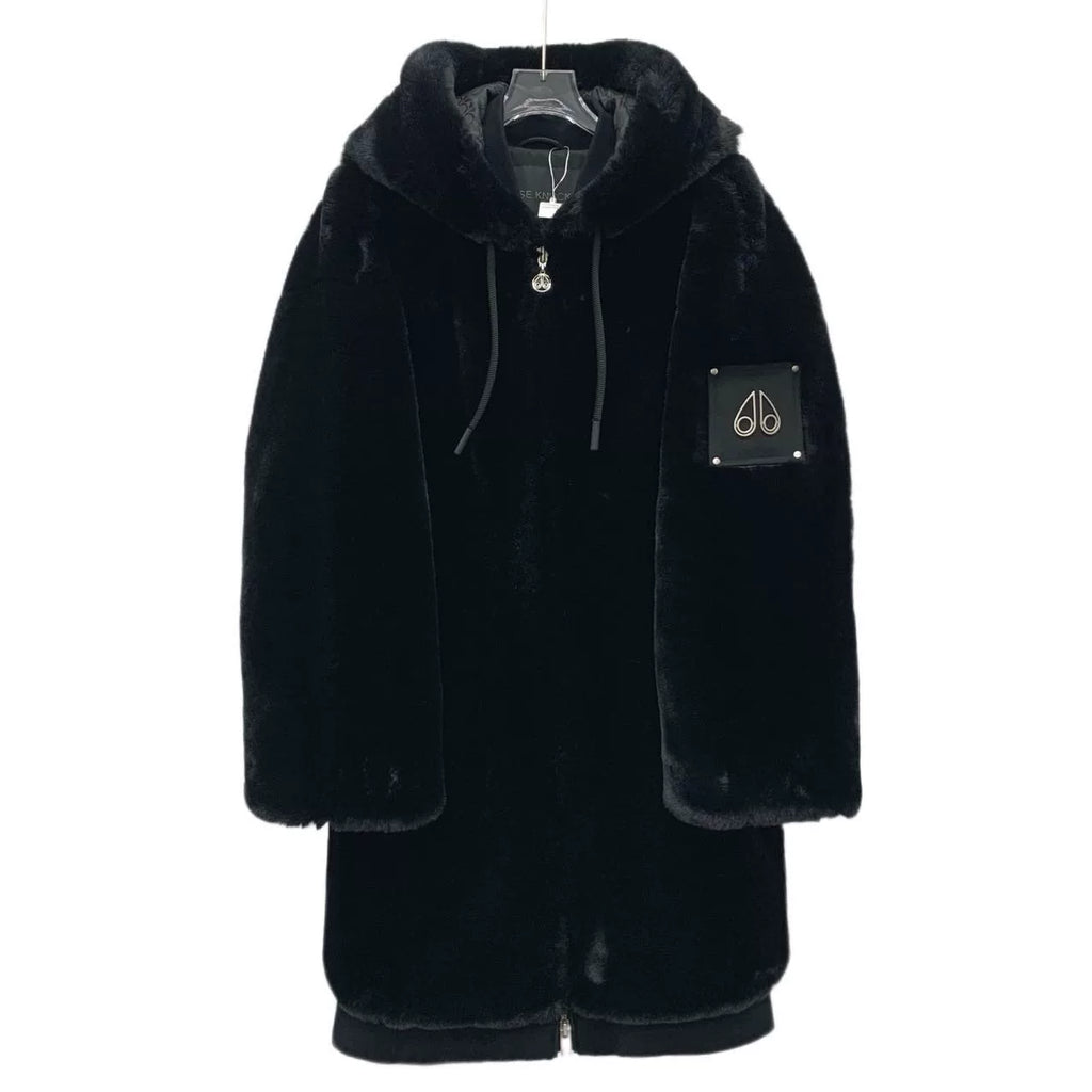 Black Knuckles Logo Hooded Drawstring Zip-Up Jacket
