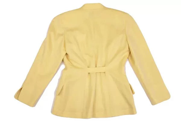 Thierry Mugler Vintage Yellow Cinched Silk Top