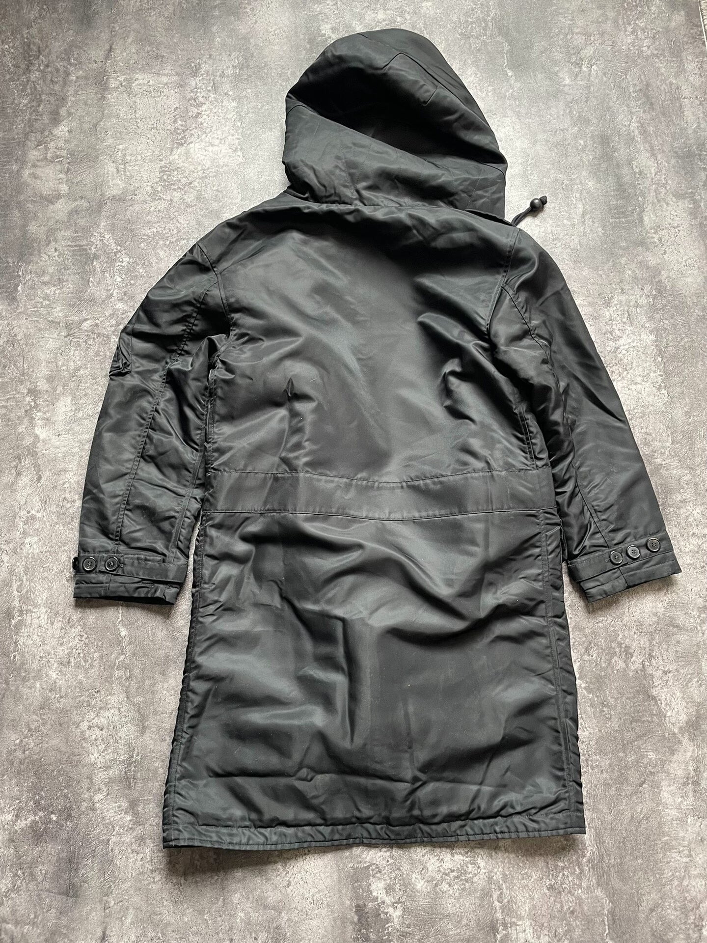 Saint Laurent 18FW Black Nylon Lambswool Parka Coat