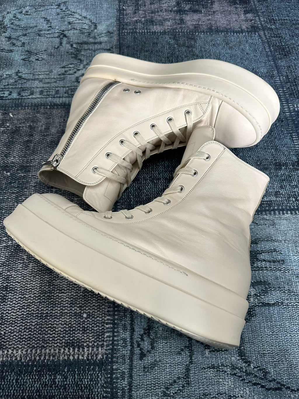 Rick Owens mainline pure white chunky sole large Converse Sneakers
