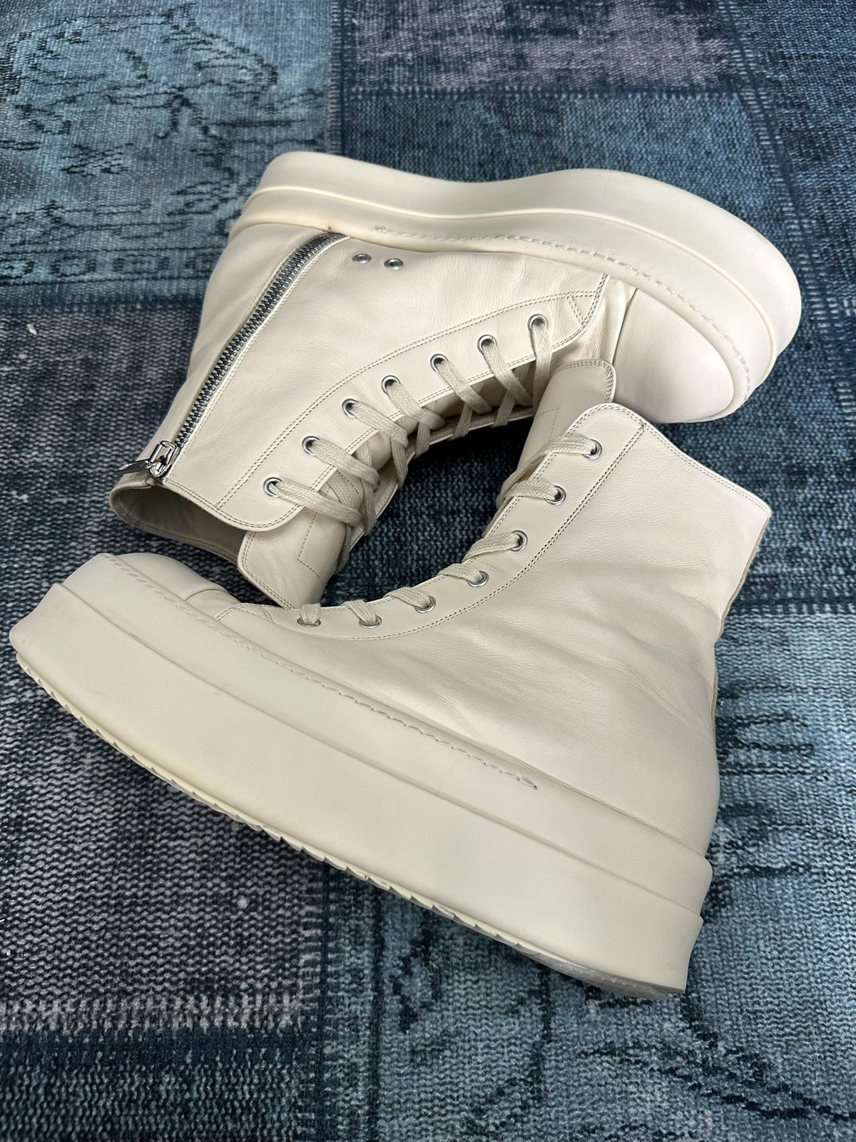 Rick Owens mainline pure white chunky sole large Converse Sneakers