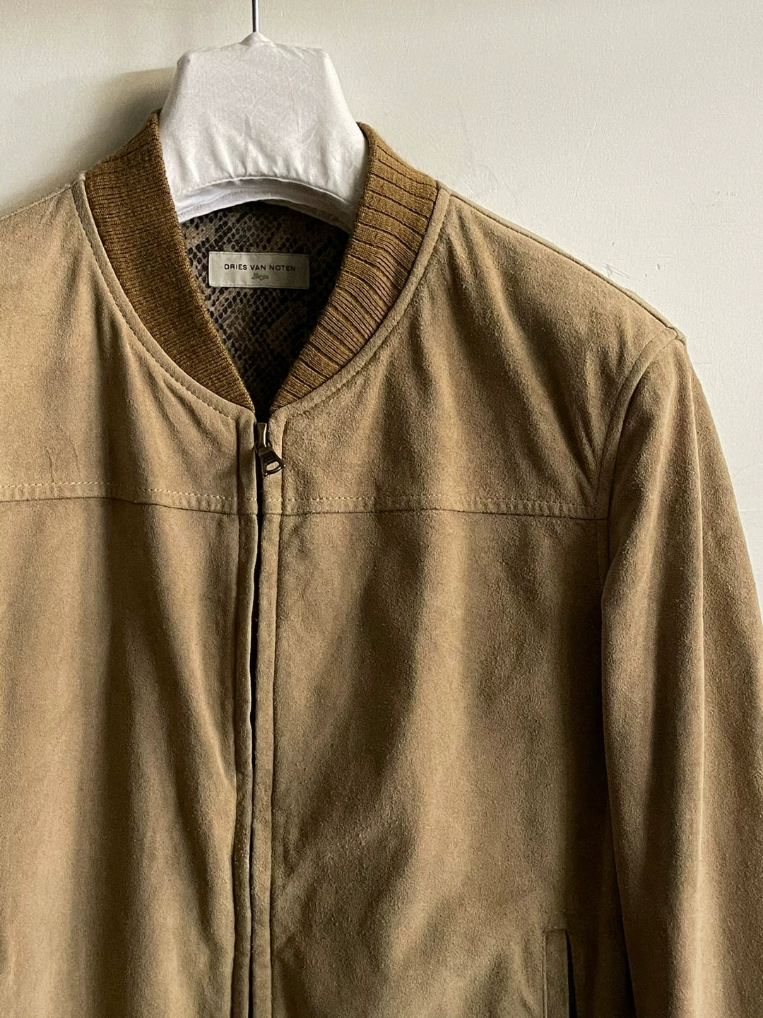 Dries Van Noten Snake Print Lining Suede Jacket