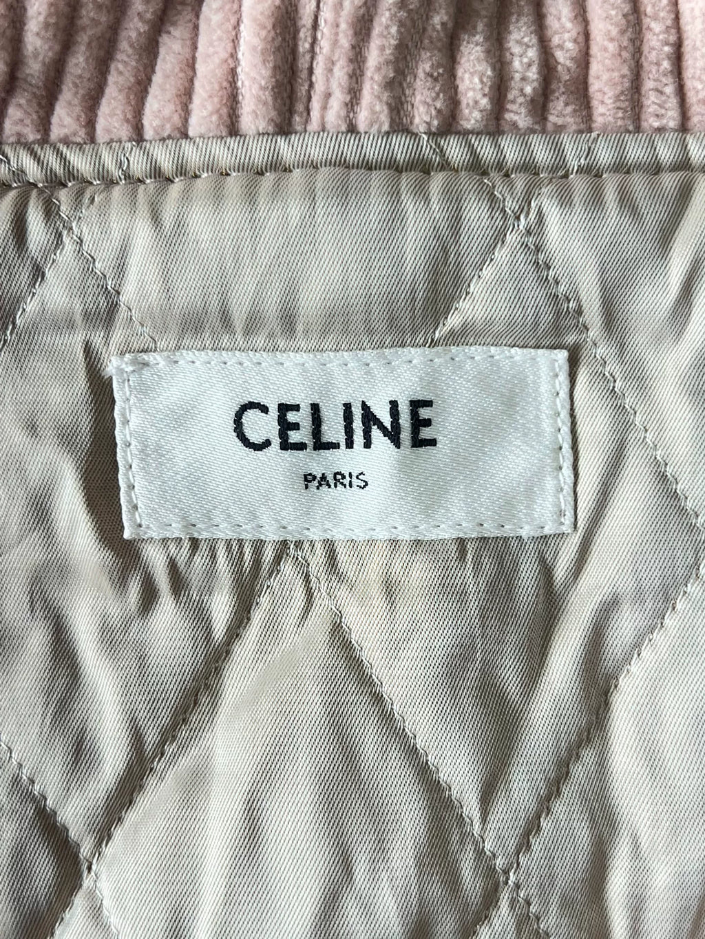Celine Pink Corduroy Hooded Jacket