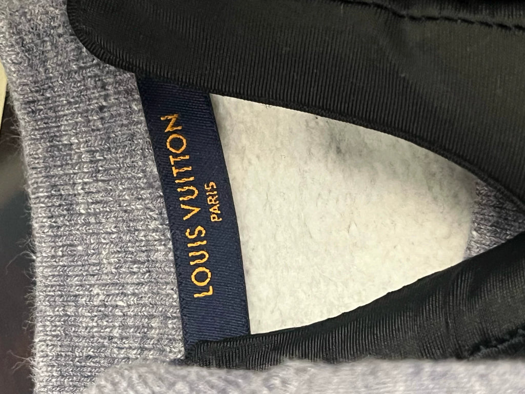 Louis Vuitton Grey Reversed Logo Raglan Fleece-Lined Sweater