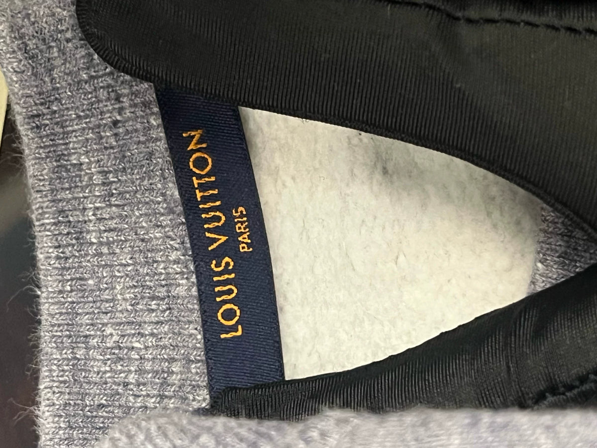 Louis Vuitton Grey Reversed Logo Raglan Fleece-Lined Sweater