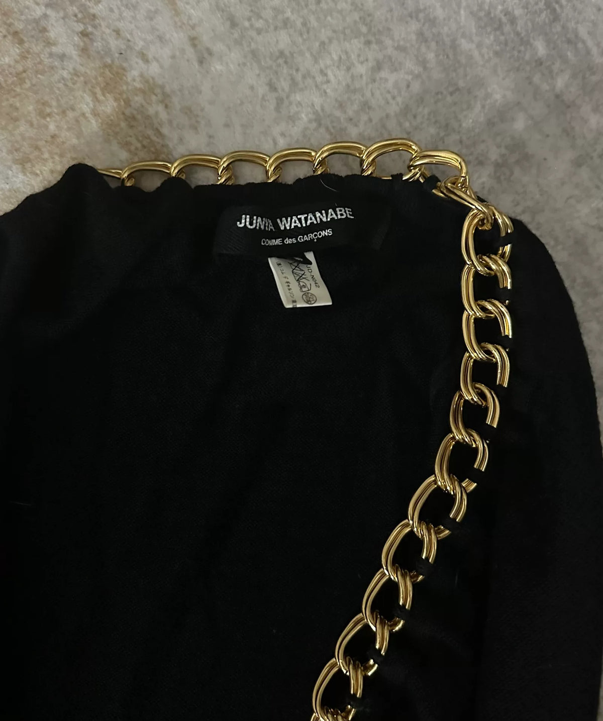 Junya Watanabe chain wool mid-sleeve top