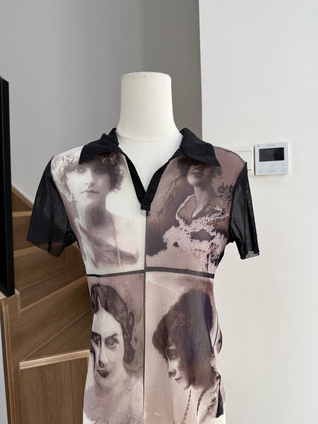 Jean Paul Gaultier Four-Panel Portrait Mesh Shirt