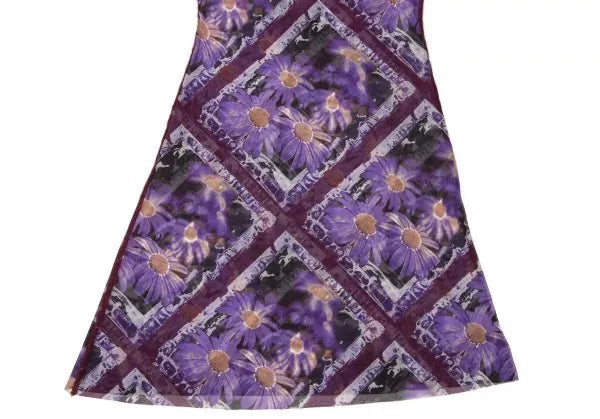 Jean Paul Gaultier Vintage Purple Floral Mesh Dress