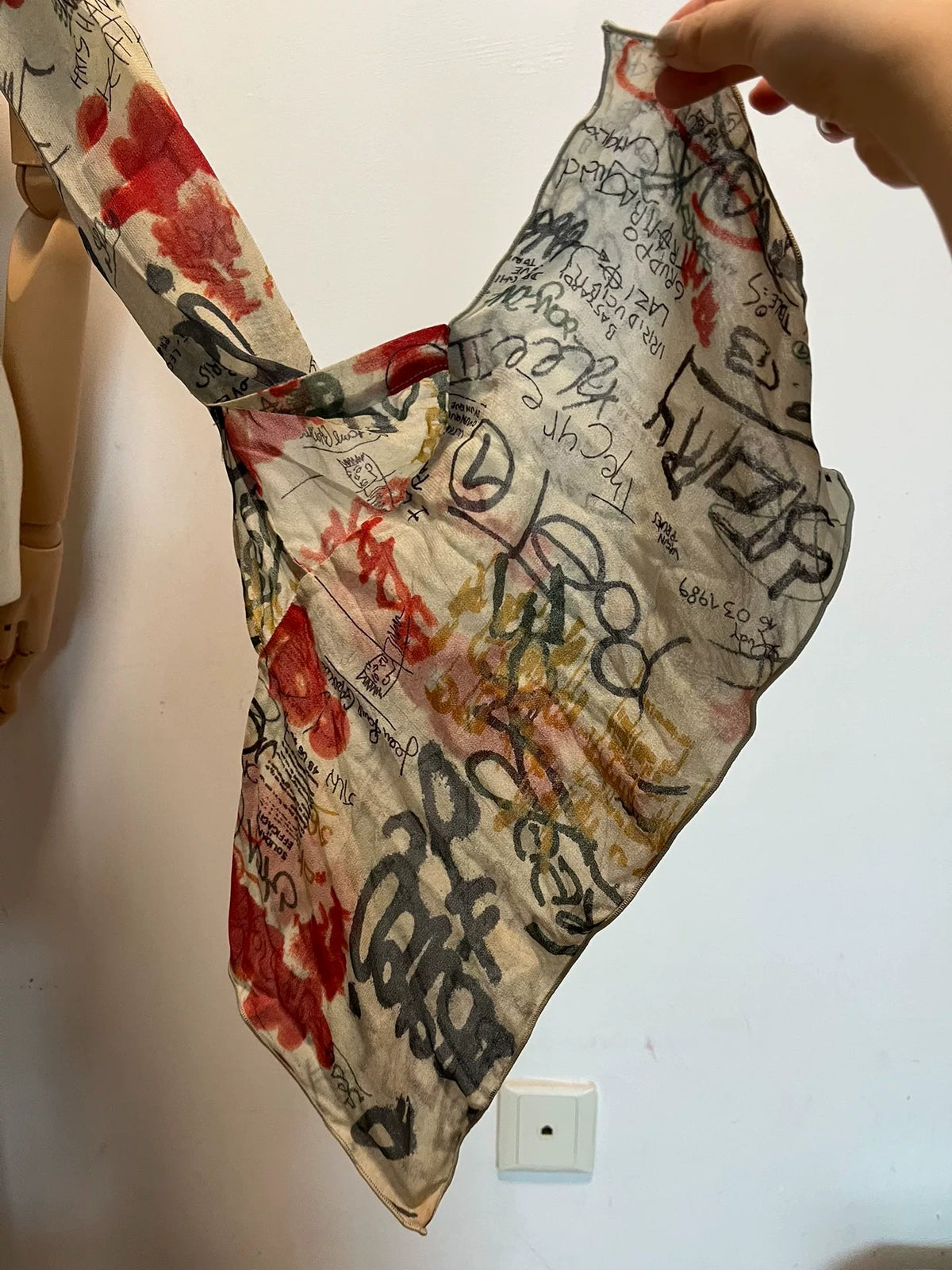 Jean Paul Gaultier graffiti mesh top shirt