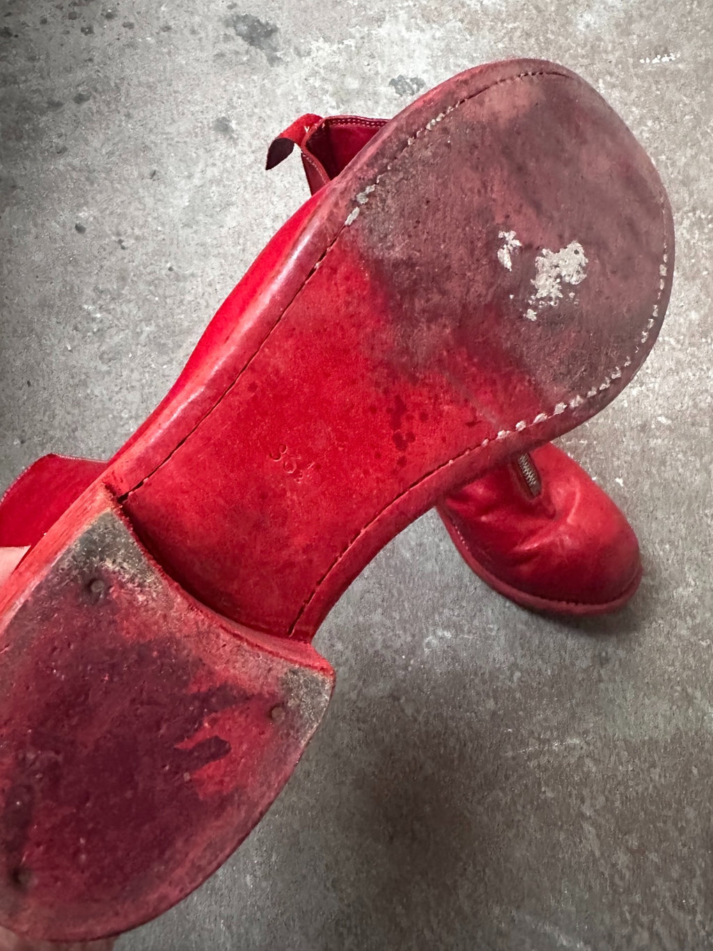 Guidi Zip Red Distressed Boots