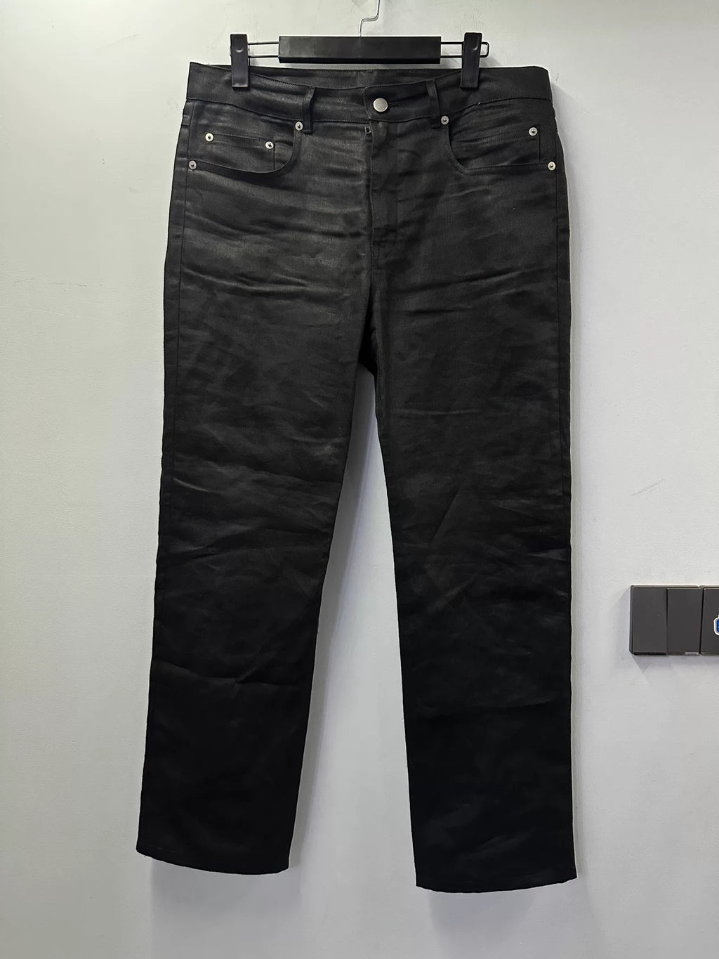 Rick Owens Geth Cut twill linen material straight-leg fit pants
