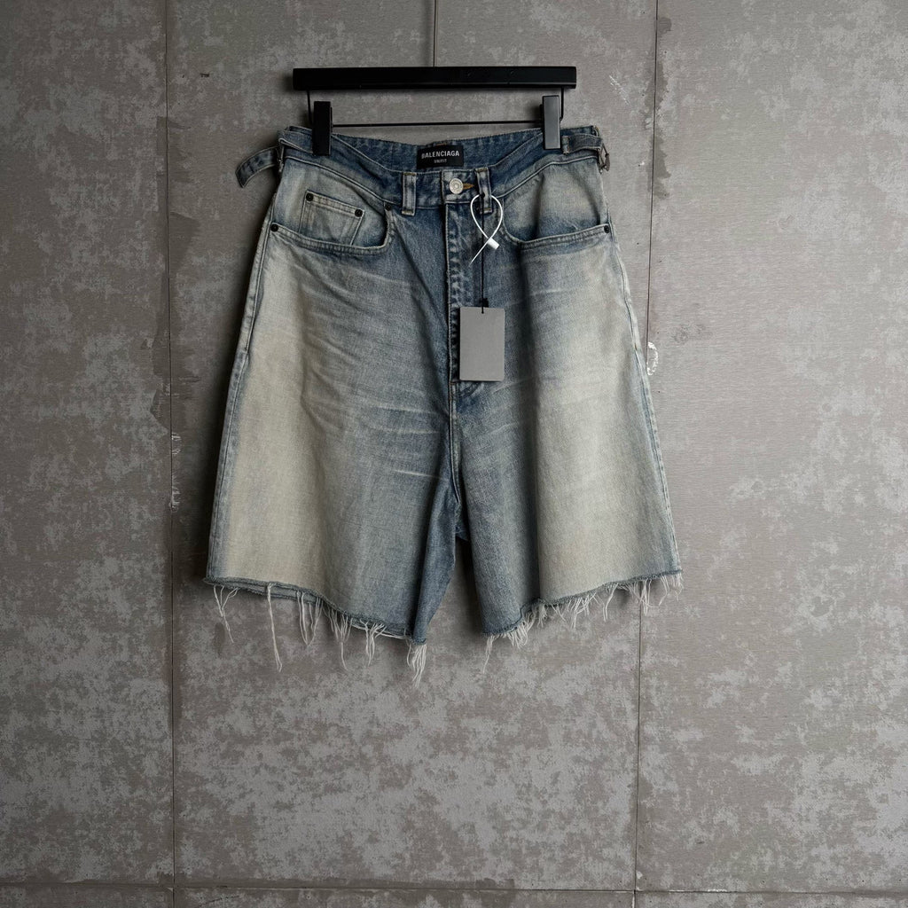 Balenciaga UNIFIT Distressed Denim Shorts