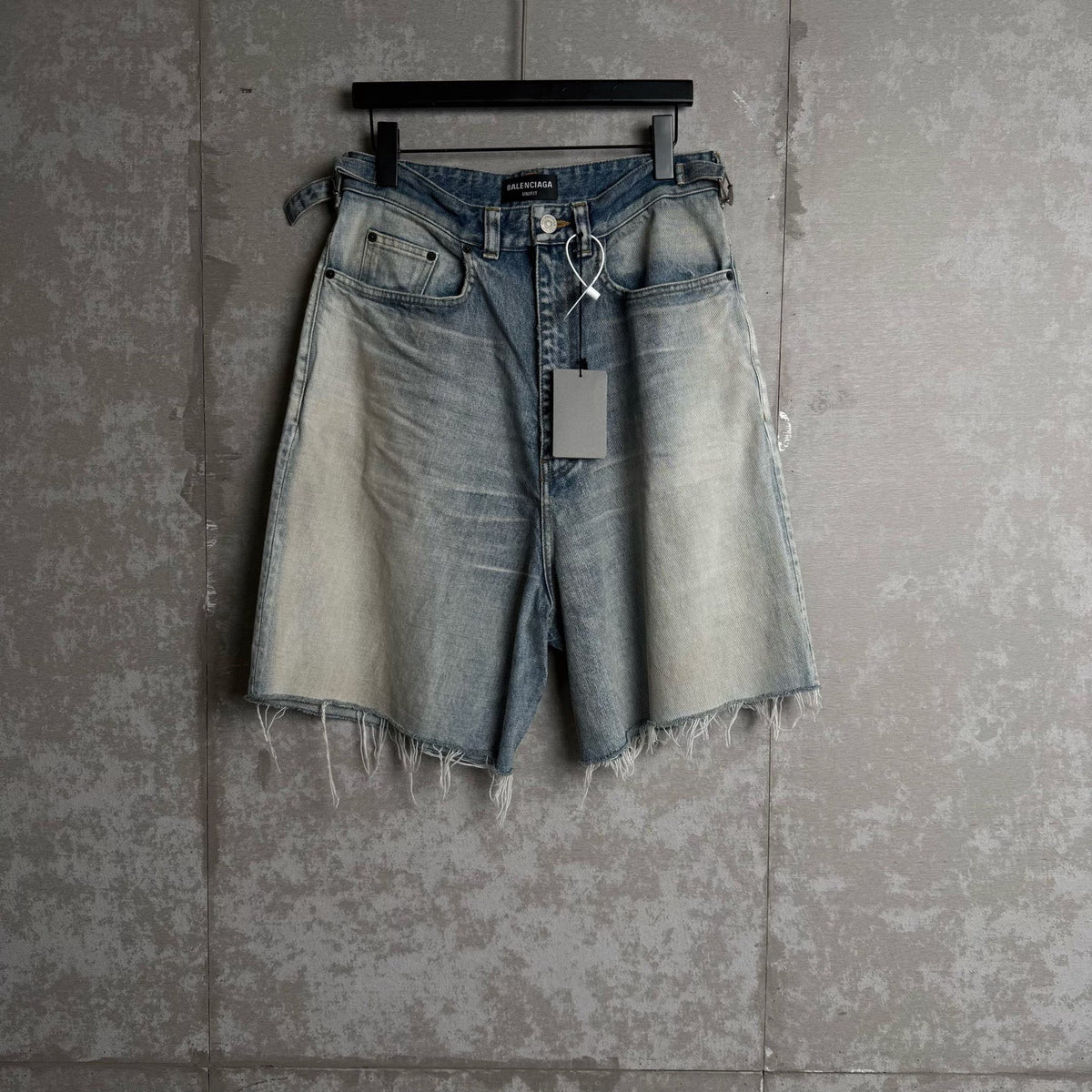Balenciaga UNIFIT Distressed Denim Shorts