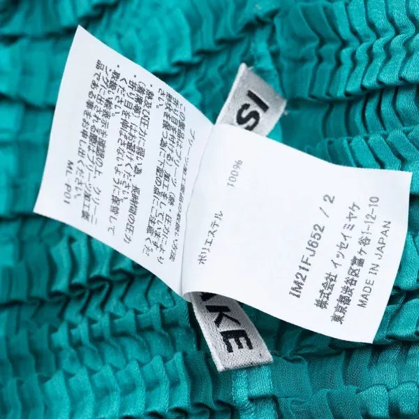 Issey Miyake Vintage Green Pleated Top