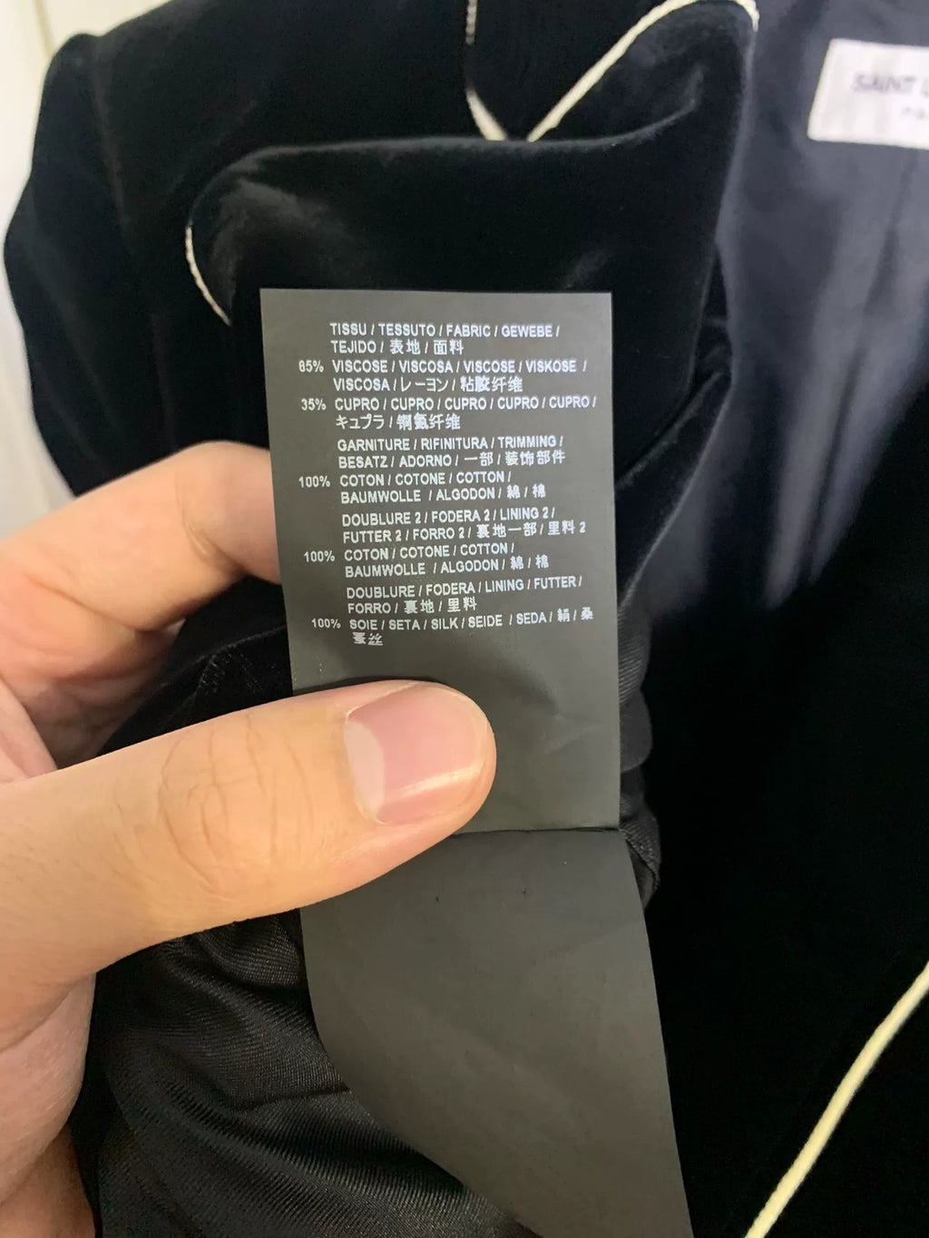 Saint Laurent 16FW Black Velvet Suit