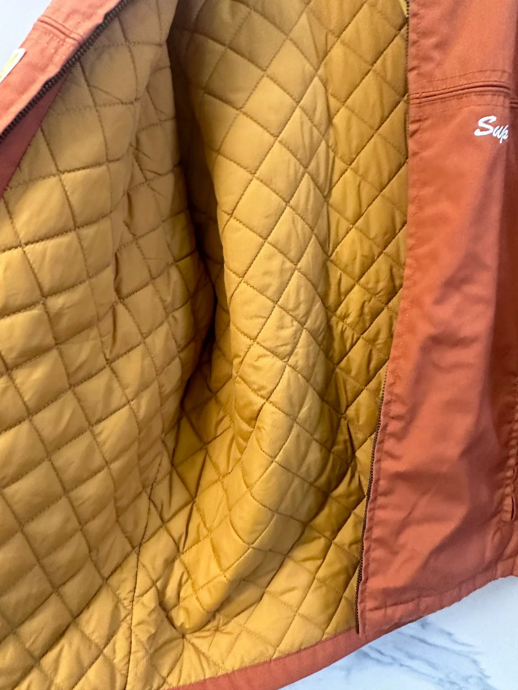 Supreme FW19 Orange Mug Shot Crew Jacket