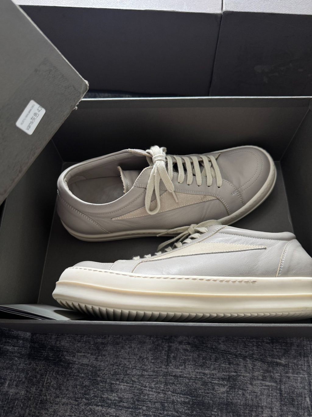 Rick Owens Grey Low Top Sneakers