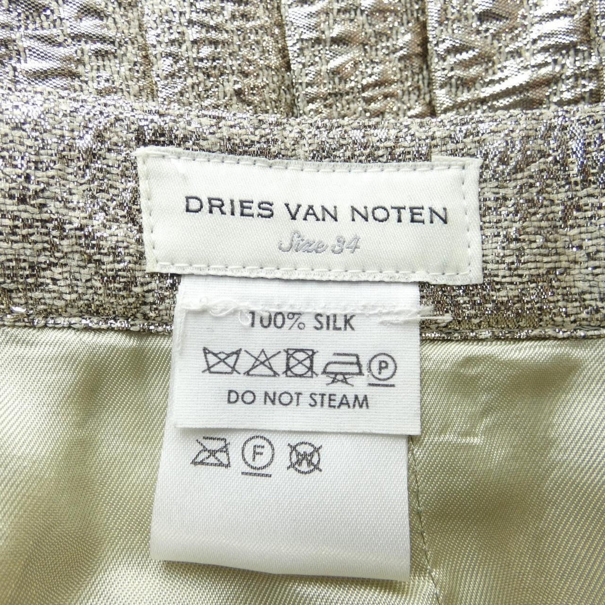 Dries Van Noten AW18 Silk Pleated Skirt