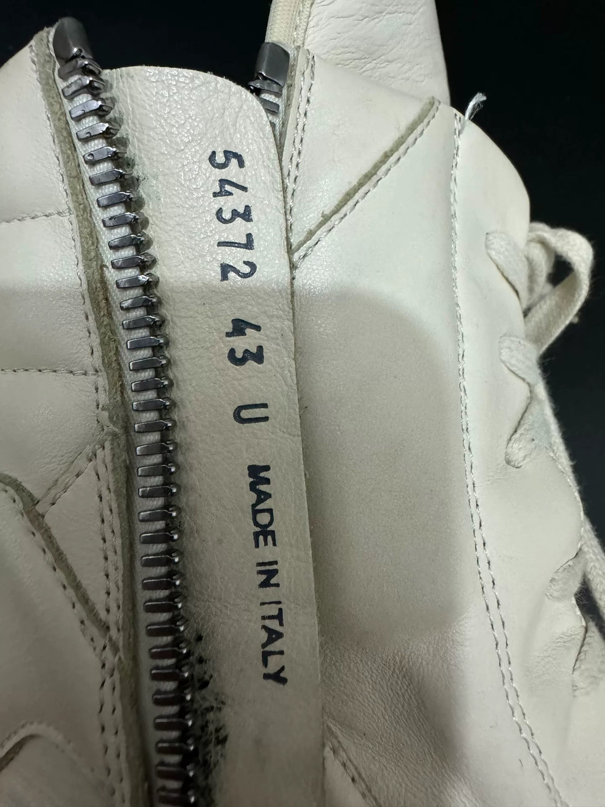 Rick Owens White Milk Thick-Sole Inverted-Triangle Sneakers