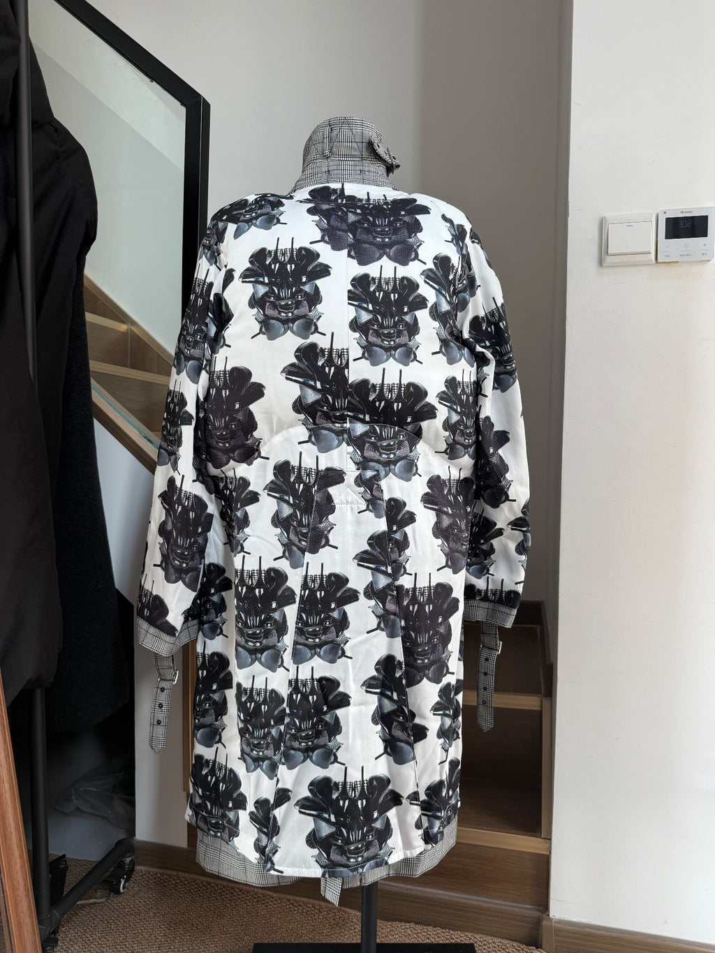 Comme Des Garçons Homme Plus Houndstooth Floral Patchwork Coat