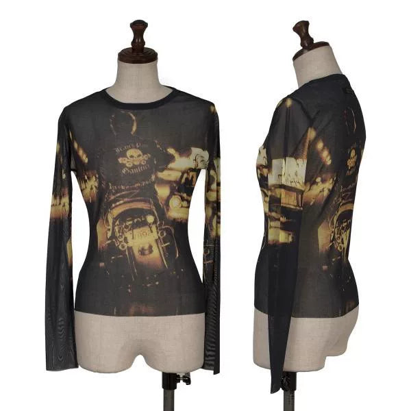 Jean Paul Gaultier Vintage Black Portrait Mesh Top