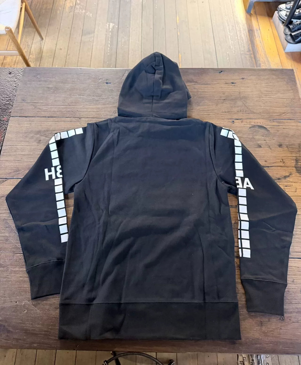 HBA Hood By Air FW15 Black Detroit Print Hooded Sweatshirt