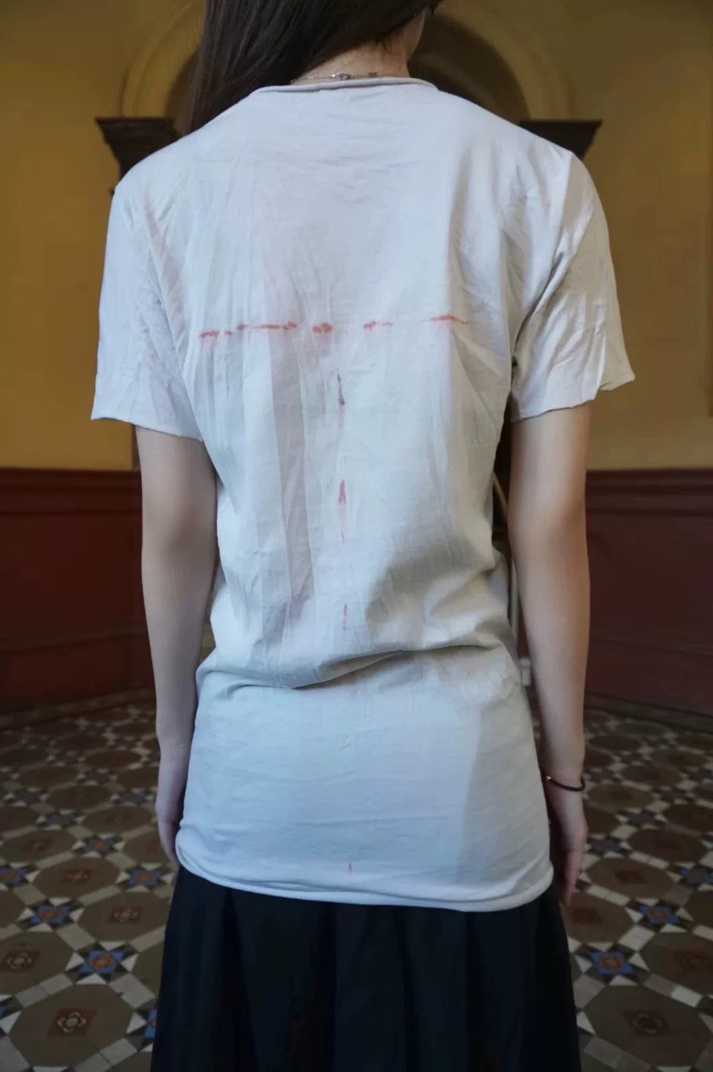 M.A+ SS19 Grey Hand Printed One Piece Cotton Top